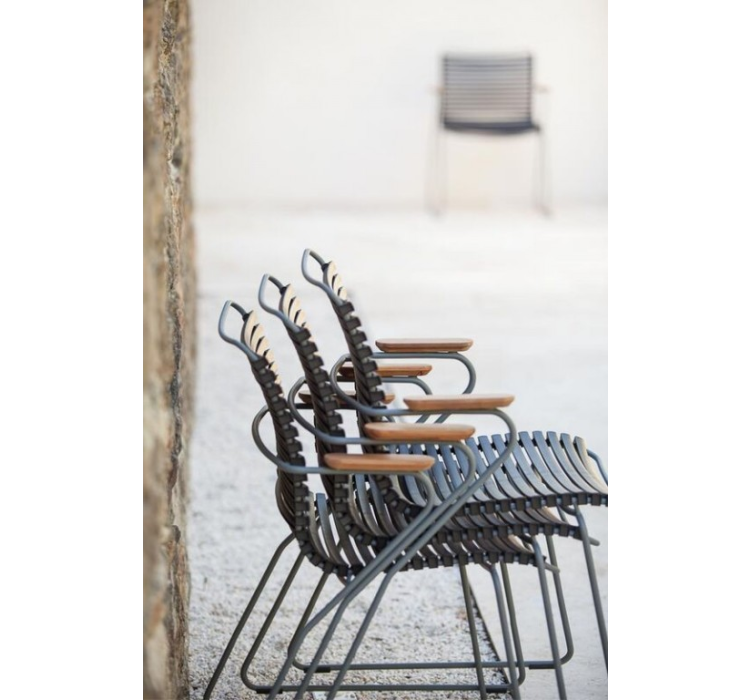 Крісло Click Dining Chair Bamboo Armrests Olive Green3